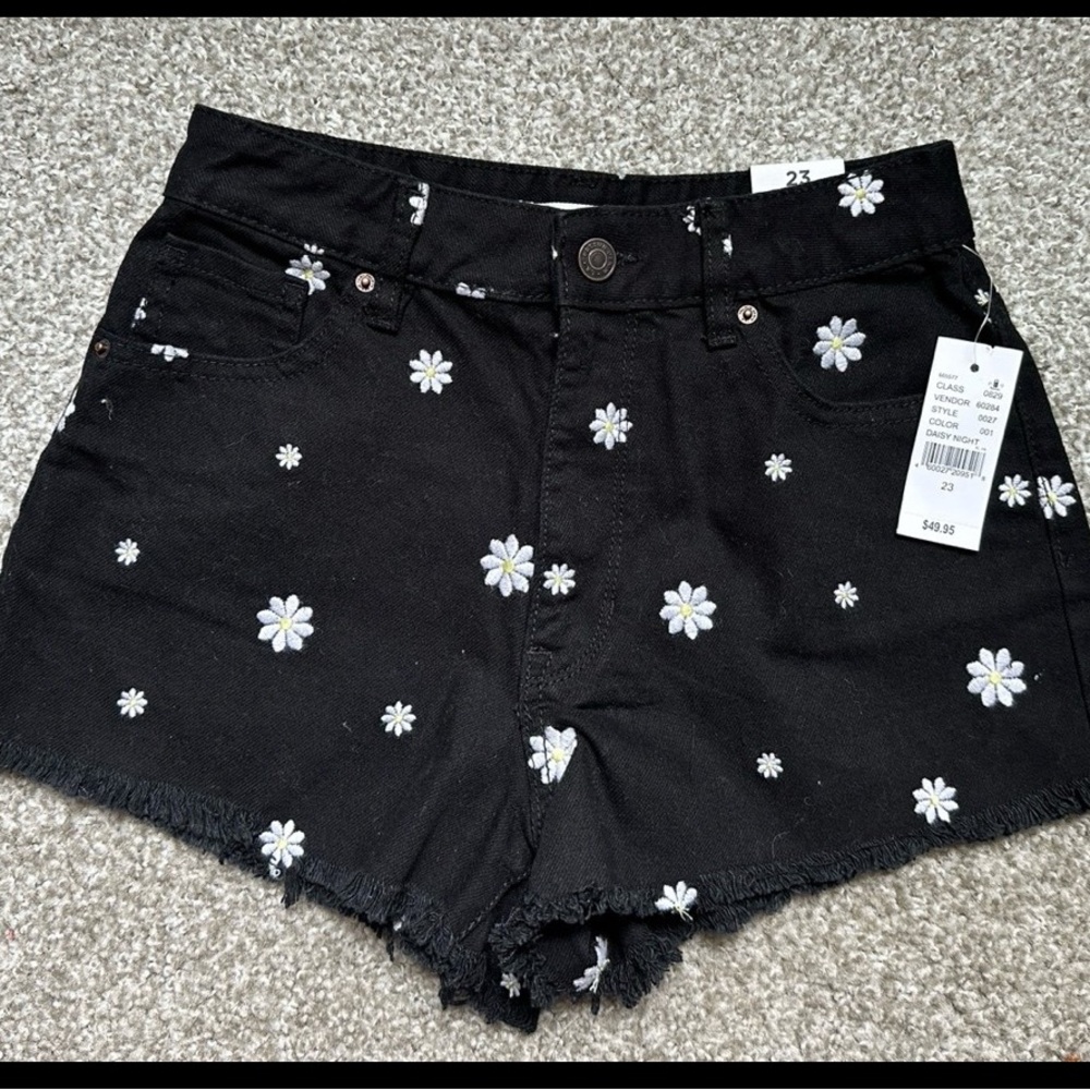 High Waisted Sunflower Denim Shorts